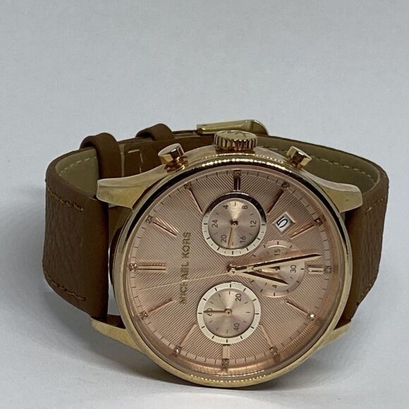 Michael Kors MK-5987 Women's Brown Leather Strap Analog Dial Quartz Watch EY109 - Picture 7 of 12